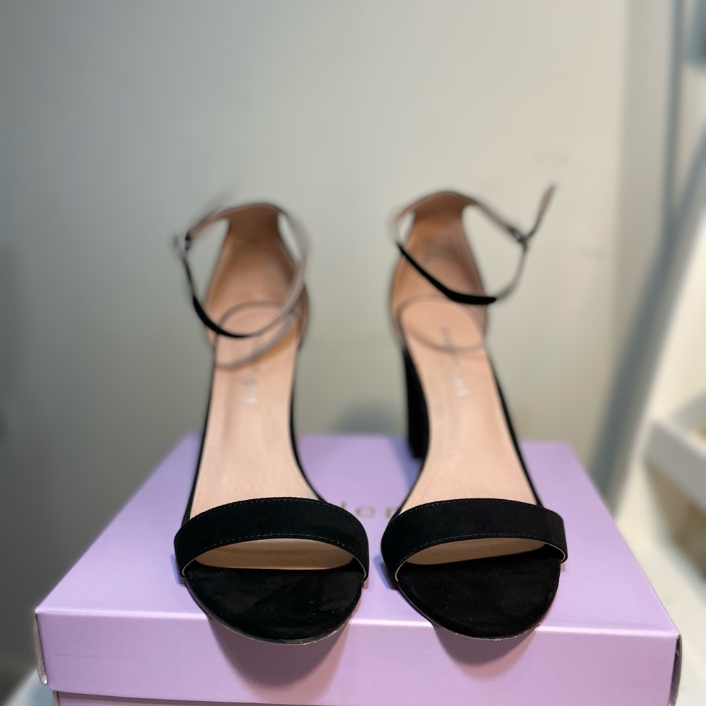 Black Open Toe Heels